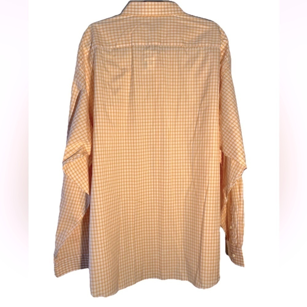 Men’s Egara Orange Checked Print Preppy Button Up Shirt 100% Cotton NWT Size 3X - Picture 2 of 6
